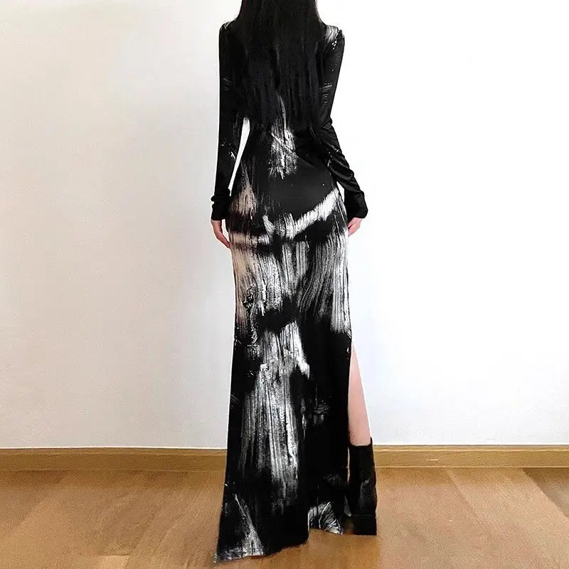 NovaInk Slit Elegance Dress